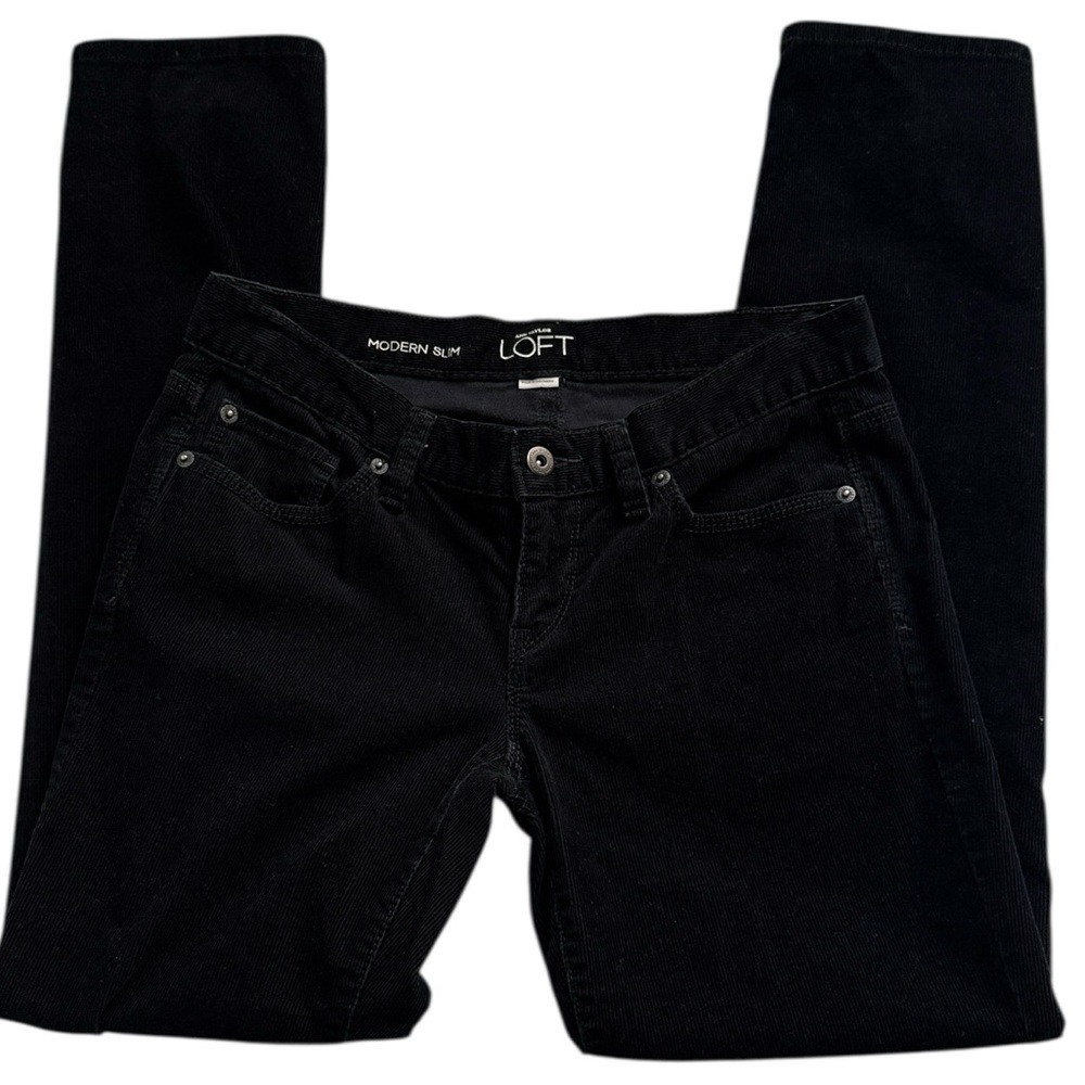 Ann Taylor Loft Modern Slim Black Corduroy Jeans Size 4P - Picture 7 of 12